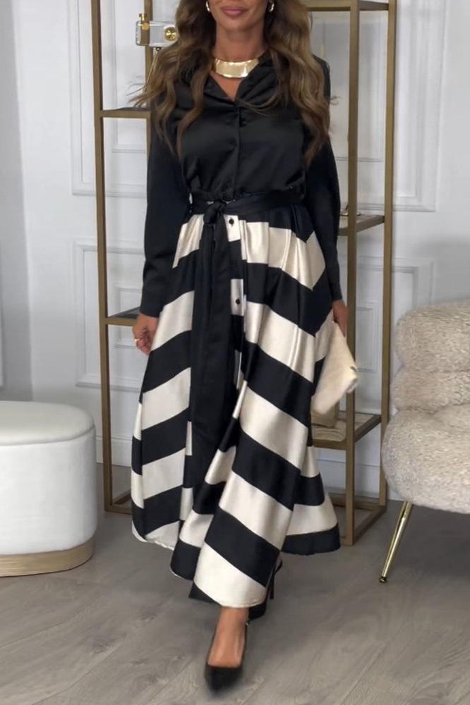 Kenda | Elegant Striped Dress