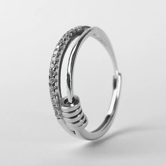 925 Sterling Silver - Flora Anti-Stress Fidget Ring