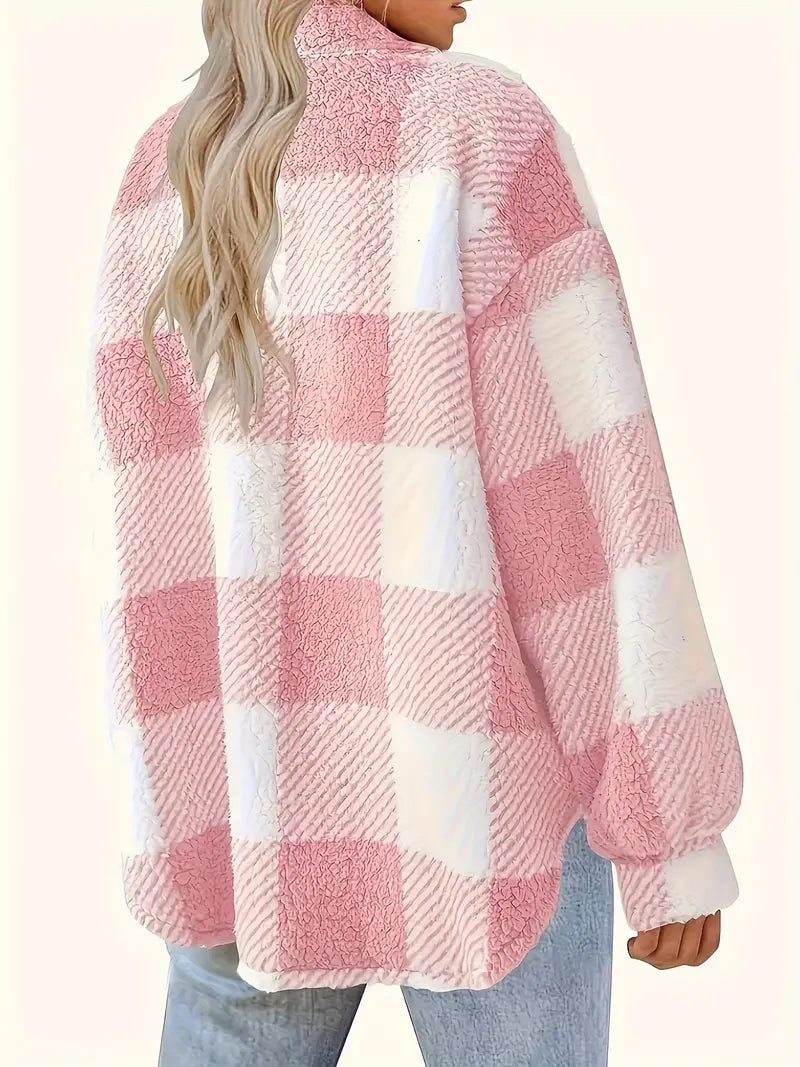 SANDRA™ - Plaid-Muster Knopf-Front Jacke