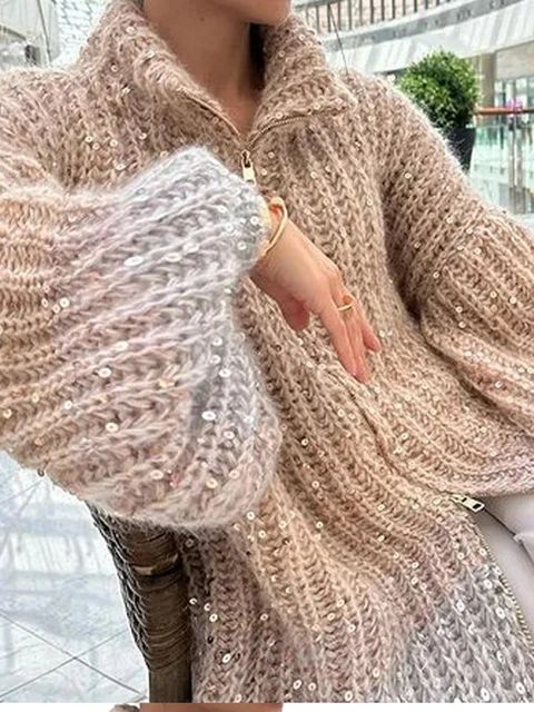 Angelina | Luxuriöser Strickpullover mit eleganten Glitzer-Details